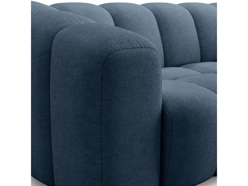  Canapé capitonné 3 places en tissu chenille bleu foncé - belleville Belleville - Conforama E