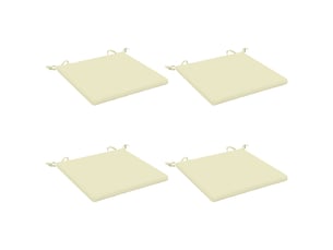 Lot de 4 coussins de siège, coussins d'assise soest 100 % polyester crème cf60371