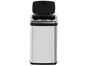 Poubelle automatique 30 l en acier inoxydable argenté avec capteur infrarouge, pour gestion hygiénique des déchets