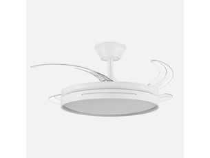 Fabrilamp micenas plafonnier ventilateur led 59 w, 6980 lm, moteur dc, 4 pales rétractables, ø 106 cm, blanc