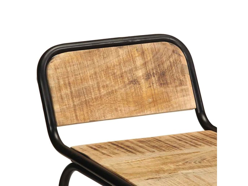  Lot de 2 tabouret de bar, chaise de bar pcs bois massif manguier brut  - Conforama E