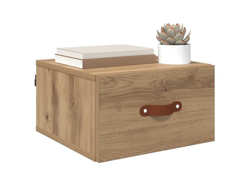  Table de chevet chambre, cabinet de chevet mural 35 x 35 x 20 cm bois d'ingénierie shl4655  - Conforama C