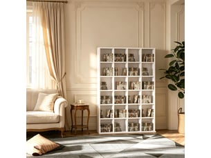 Bibliotheque coloris blanc 24 étagère(s) <strong>KORFEE</strong> <strong></strong> - 23 cm x 89 cm