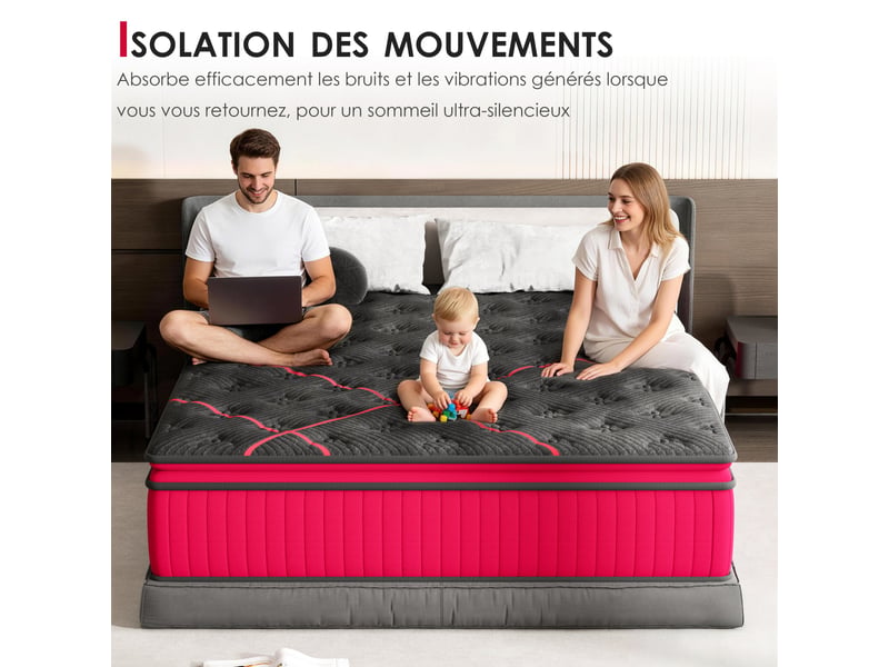  Matelas ressorts 140x200 cm, 30 cm épaisseur  - Conforama C