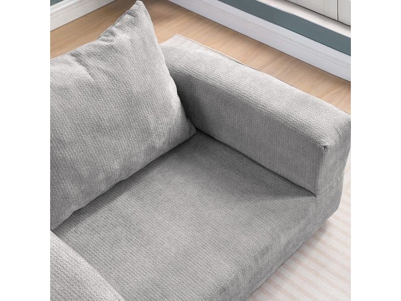  Canapé-lit compressé - fauteuil-lit pliable - oreiller inclus - matelas convertible - 18 kg - gris clair 101x90x41cm - Conforama D