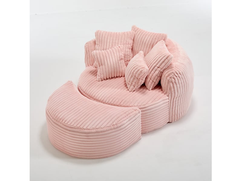 Fauteuil relax 168x123x63 cm avec repose-pieds coloris rose  - Conforama A