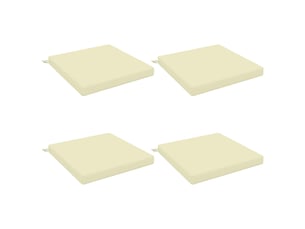 Lot de 4 coussins de siège, coussins d'assise soest 100 % polyester crème cf60383