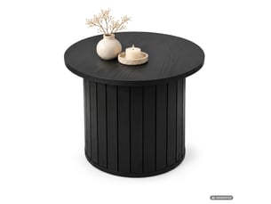 Table basse rond(e) coloris noir AKORD NUBO - 48 cmx48 cm