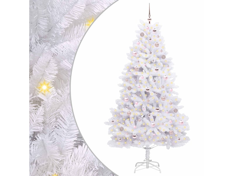  Sapin de noël - arbre de noël artificiel à branches articulées blanc 210 cm  - Conforama A
