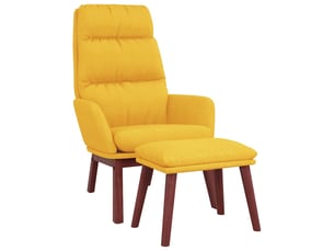 Vidaxl chaise de détente et repose-pied jaune moutarde tissu