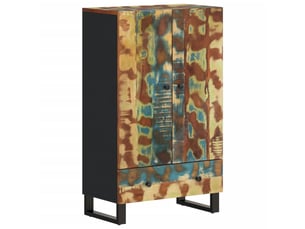 Buffet haut - bahut - meuble de rangement et tiroir 60x33x100 cm bois massif récupérationfer