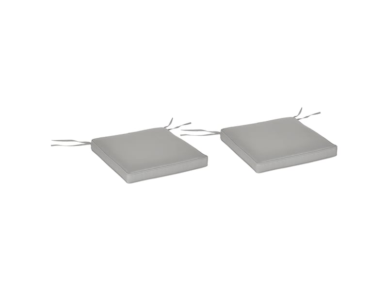  Lot de 2 coussins de chaise fauteuil de jardin coussins d'assise déhoussables rembourrage 5 cm polyester gris clair  - Conforama A