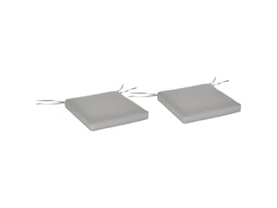 Lot de 2 coussins de chaise fauteuil de jardin coussins d'assise déhoussables rembourrage 5 cm polyester gris clair