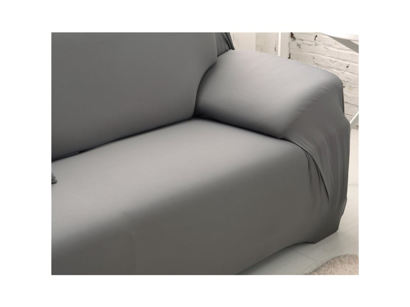  Housse canapé 3 places grise extensible - tissu mélangé, antidérapante, lavable, 190 - 230cm  - Conforama E