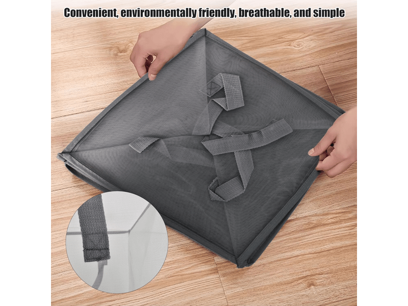  Boîte de rangement pliable avec poignée résistante, panier de rangement de grande capacité pour le linge, panier de rangement  - Conforama D