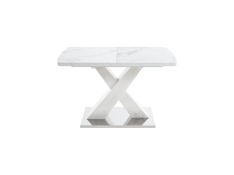  Table à manger extensible mdf effet marbre blanc 120-160 x 80 x 76.5 cm W2552S00018 - Conforama A