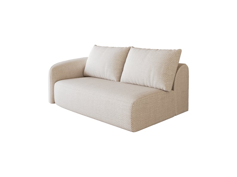 Canapé 2 places blanc en tissu chenille - design élégant et confortable pour salon - 160x90x85 cm - Conforama R
