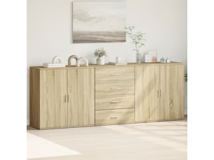 Buffets 3 pcs - bahut - meuble de rangement chêne sonoma bois d'ingénierie
