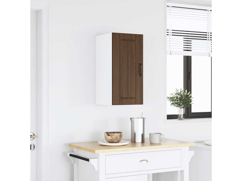 Meuble de rangement, armoire murale de cuisine lucca chêne marron bois ingénierie shl5802  - Conforama A