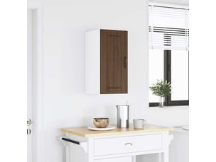 Meuble de rangement, armoire murale de cuisine lucca chêne marron bois ingénierie shl5802