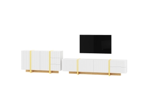 Meuble tv coloris blanc 190 cm MEULVA  