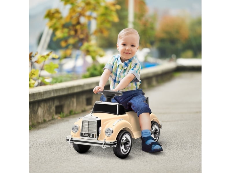  Porteur enfant mercedes-benz 300s 77,5x41,5x45 cm avec rangement caché — beige  - Conforama B