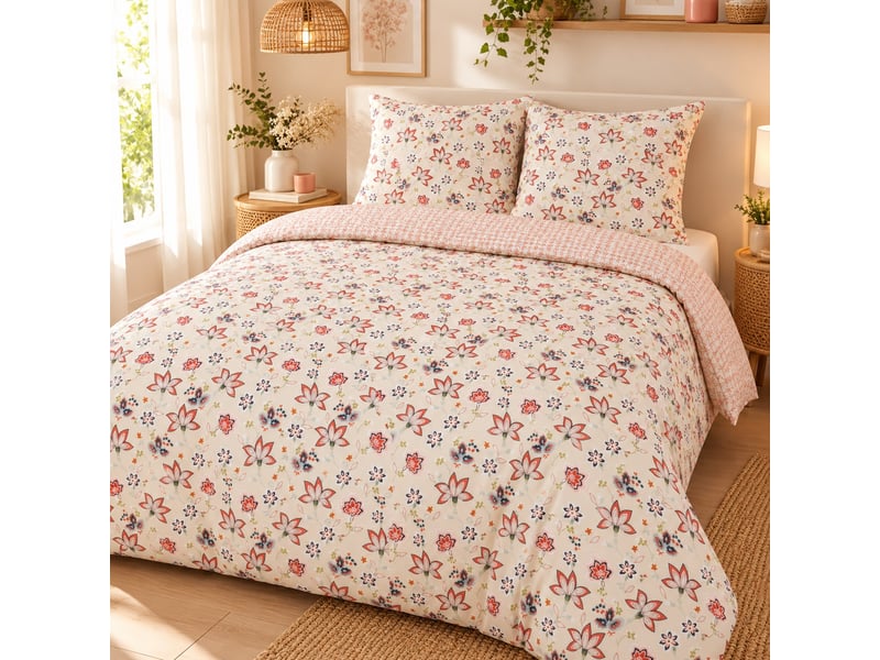  Parure de lit 220x240 cm coton bci denia PD23223 - Conforama C