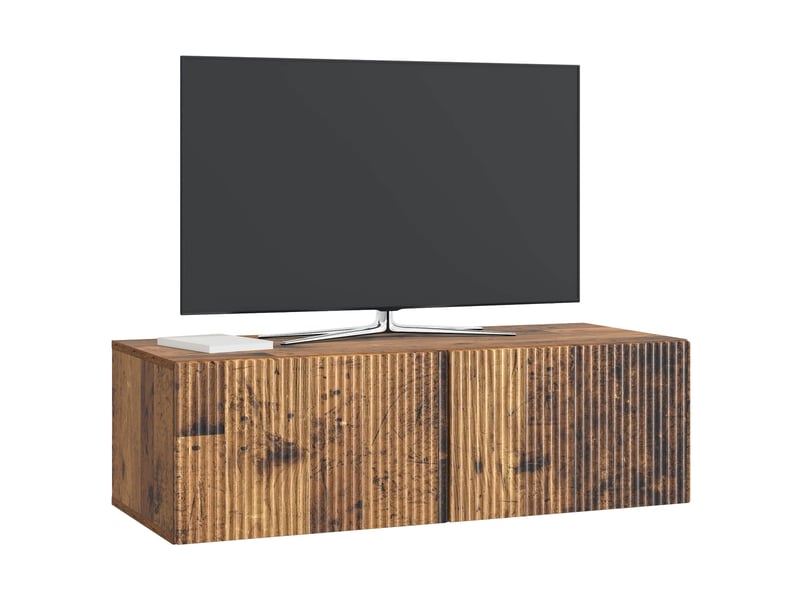  Meuble tv - banc tv - meuble de rangement mural 98 x 41 x 30 cm bois ancien bois d'ingénierie  - Conforama C