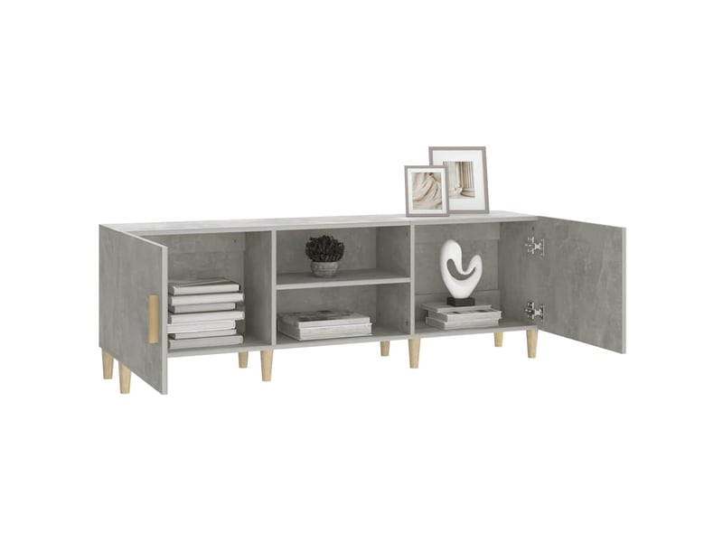  Meuble tv - banc tv - meuble de rangement gris béton 150x30x50 cm bois d'ingénierie  - Conforama D
