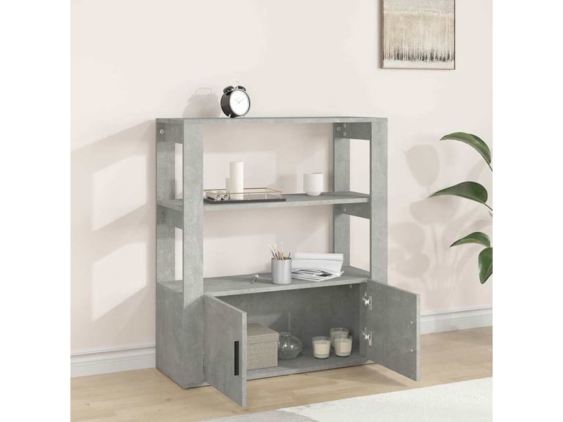  Buffet - bahut - meuble de rangement gris béton 80x30x90 cm bois d'ingénierie  - Conforama C