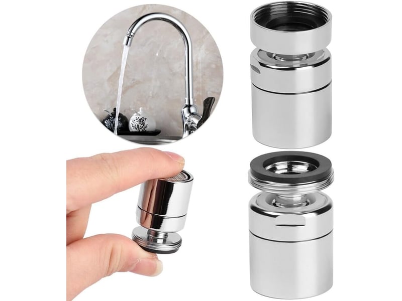  Aérateur laiton diffuseur rotatif degrés chromé, économiseur évier salle bain mm  - Conforama B