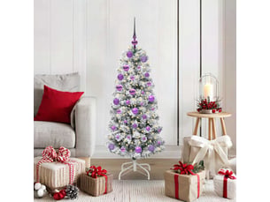 Sapin de noël, arbre de noël artificiel à branches articulées vert et blanc cf61123