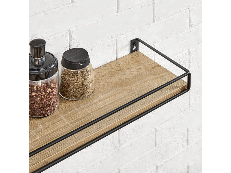  Étagères - leobert - chêne sonoma - 40 x 15,5 x 5 cm - lot de 2  - Conforama D