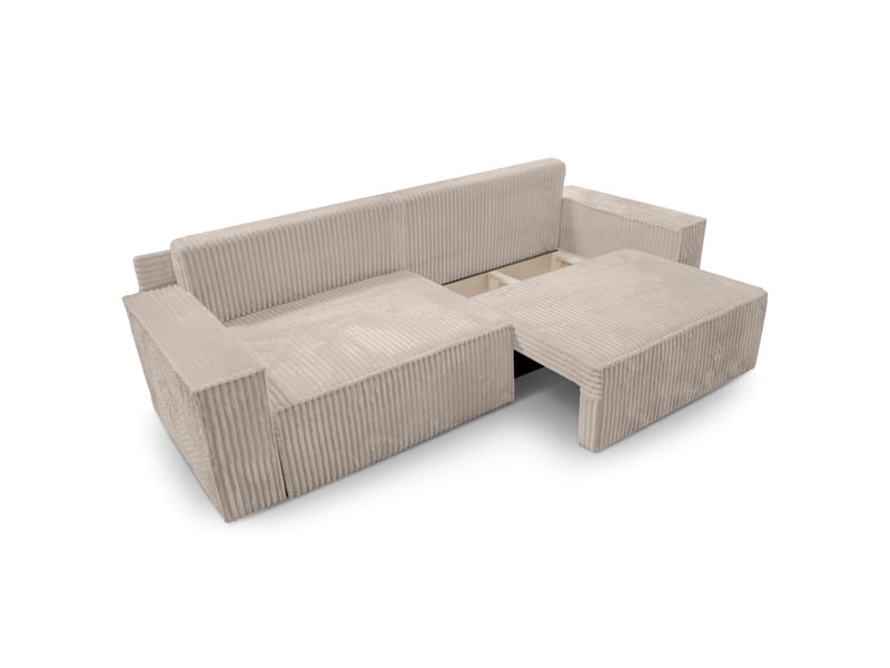 Farah - canapé droit assise profonde 3 places convertible en velours côtelé épais - Conforama D