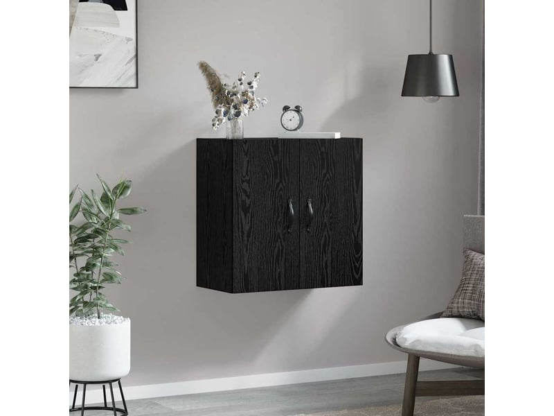  Armoire murale salon, meuble de rangement 60 x 31 x 60 cm bois d'ingénierie chêne noir  - Conforama D