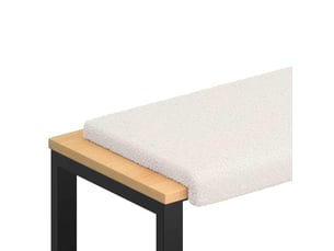 Coussin de banc, coussin d'assise, coussin de canapé tissu sherpa crème profondeur 35 cm cf53828