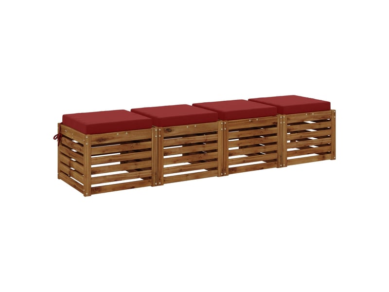  Lot de 4 coussins de siège, coussins d'assise soest 100 % polyester bordeaux cf60362  - Conforama C