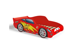 Lit simple 70x140 cm <strong>KOBI</strong>  <strong>CARS lit simple</strong> coloris rouge