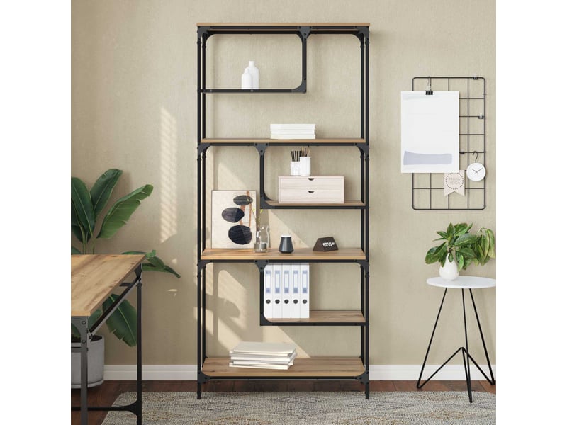Bibliothèque 6 niveaux, armoire à livres 81 x 36 x 176 cm bois d'ingénierie shl8899 - Conforama D