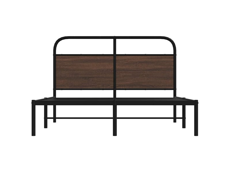  Lit double- lit adulte -  cadre de lit sans matelas 135x190 cm chêne marron  - Conforama D