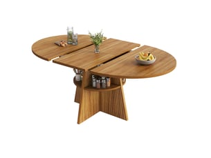 Table à manger extensible 110-150x110 cm mdf brun foncé avec rangement