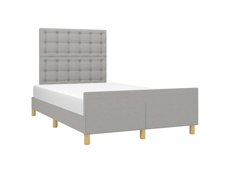  Lit double- lit adulte -  cadre de lit sans matelas gris clair 120x190 cm tissu  - Conforama C
