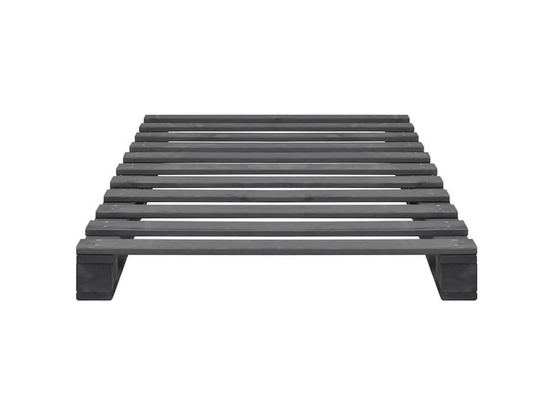  Lit simple- lit adulte -  cadre de lit de palette gris bois de pin massif 90x200 cm  - Conforama B