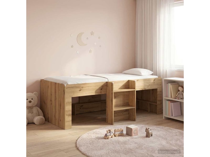  Cadre de lit élevé pour enfants - lit jeune chêne artisanal 80 x 200 cm  - Conforama B