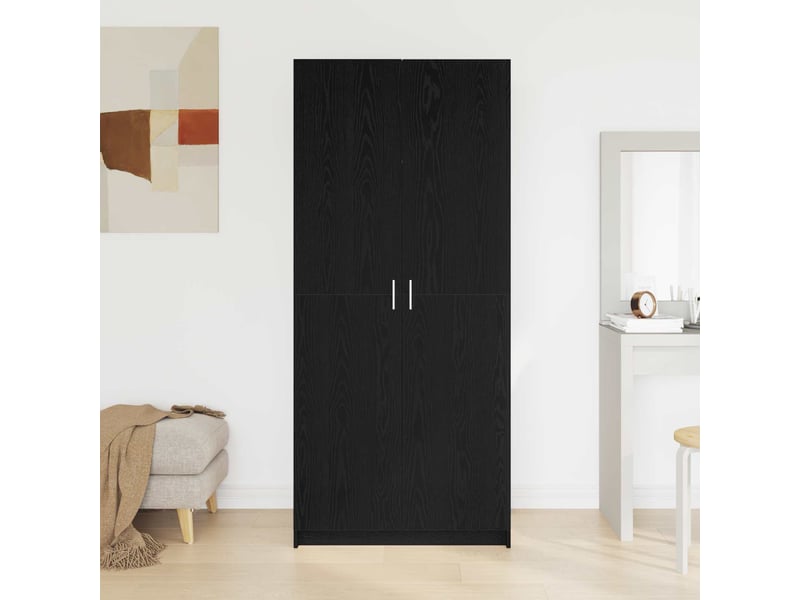  Armoire chambre, armoire de rangement chêne noir 80x50,5x180 cm bois d'ingénierie  - Conforama D