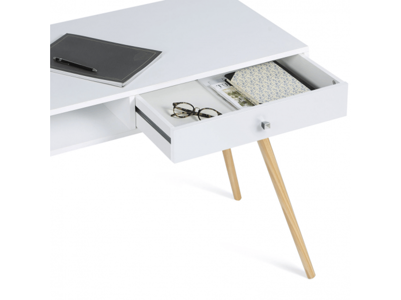 Bureau scandinave effie bois blanc - Conforama