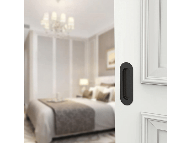 Tirateur pour porte coulissante - tirateur pour meuble - acier inoxydable - 2 pièces - 120*40mm - noir - Conforama D