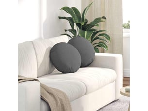Lot de 2 coussins de siège, coussins décoratifs tissu gris foncé ø40 x 13 cm cf59829