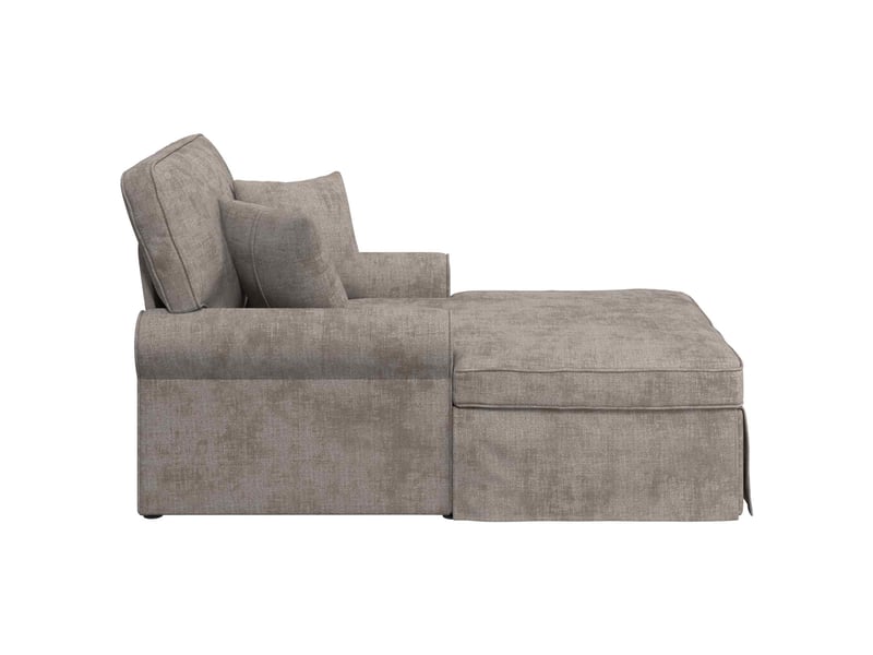  Vidaxl chaise lounge avec jupe sable 157 x 91 x 91 cm ares  - Conforama E
