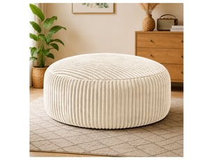 Fauteuil simple - 143x55cm - fauteuil pouf géant poire en mousse mémoire et tissu corduroy doux - beige